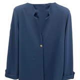 giacca con risvolto 1 bottone crepe GR1355 DENIM MARICLA 