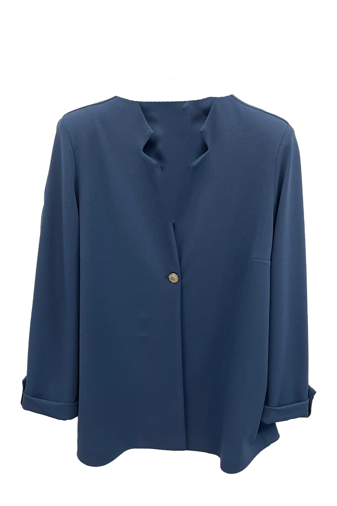 giacca con risvolto 1 bottone crepe GR1355 DENIM MARICLA 