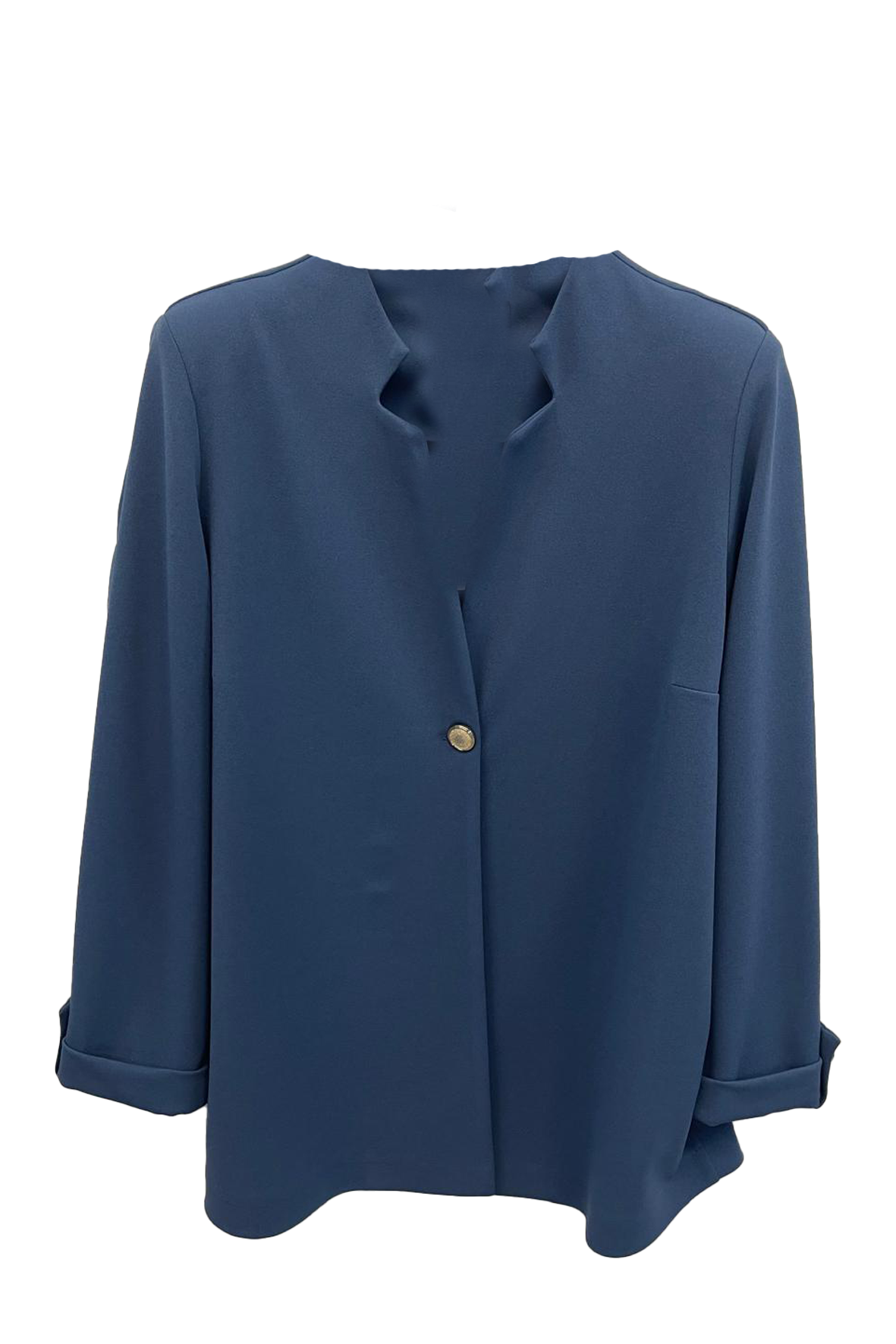 giacca con risvolto 1 bottone crepe GR1355 DENIM MARICLA 