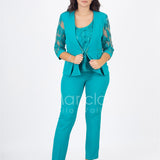 tailleur 3 pz ricamo PF200TP SMERALDO PAOLA FORTI 