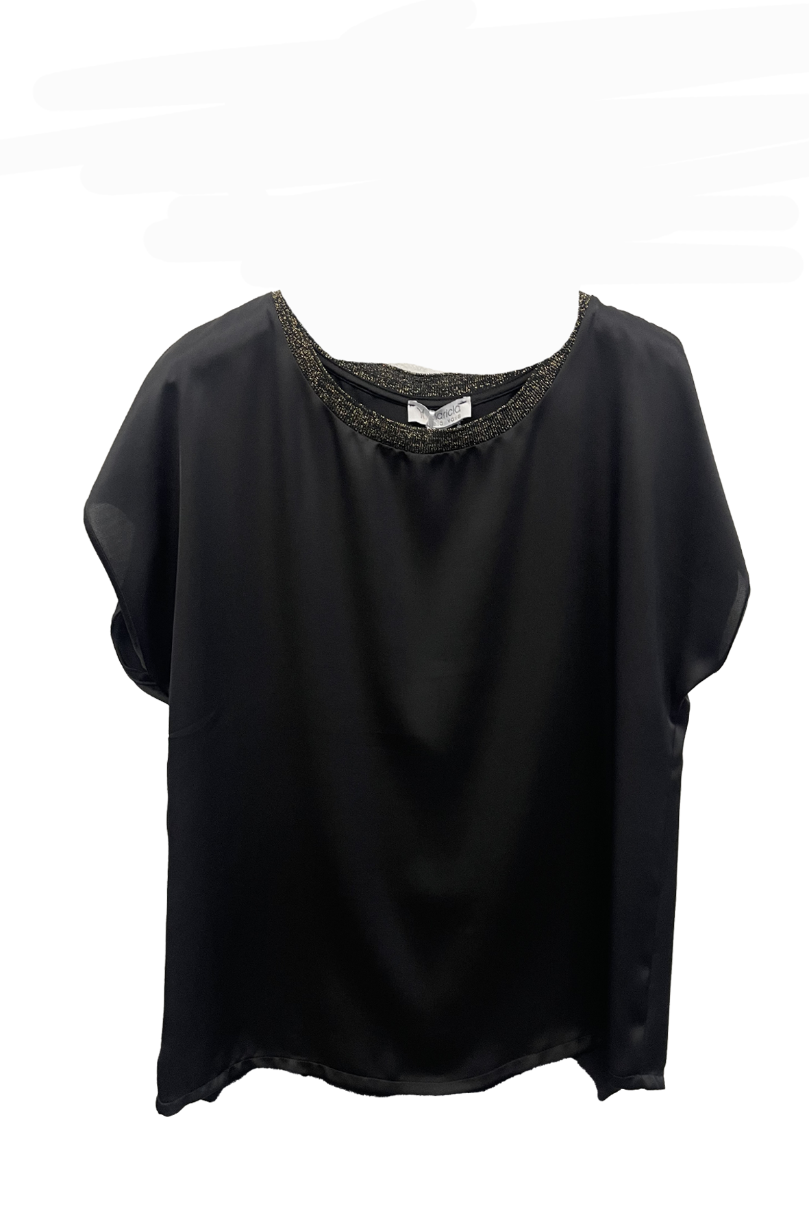 casacca mezza manica lurex ROMI2638 NERO MARICLA 