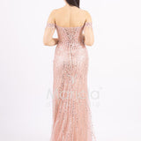 Abito a sirena scollo omerale FP881007 ROSA MARICLA ELEGANCE 