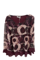 Blusa a fantasia astratta con strass