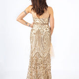 lungo paiette sirena RG4239 ORO GIGLI CERIMONIA 