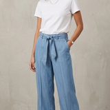 pantalone palazzo jeans cintura MS3090SC CHIARO MARICLA 