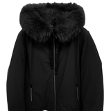giaccone spalmato medio con cappuccio in pelliccia PH979 NERO PEGGY HO 