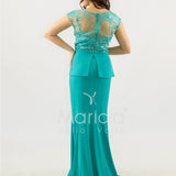 abito lungo con baschina ricamata SH839AL TIFFANY SHARON 