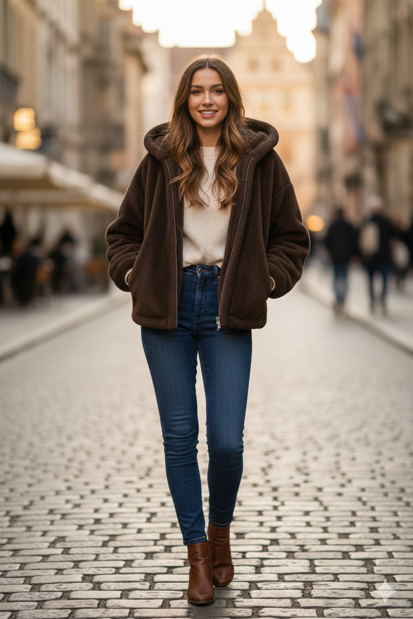 Giaccone in Pelliccia Ecologica oversize AZ6850 MORO MARICLA 