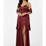Abito con spacco e scollo a cuore JC35424 CILIEGIA MARICLA ELEGANCE 
