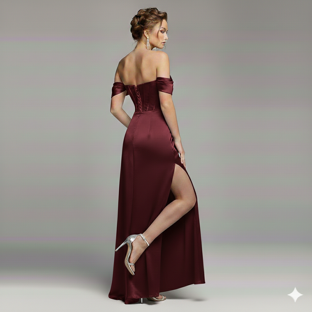 abito con trasparenza e spacco HC5226 AMARONE MARICLA ELEGANCE 