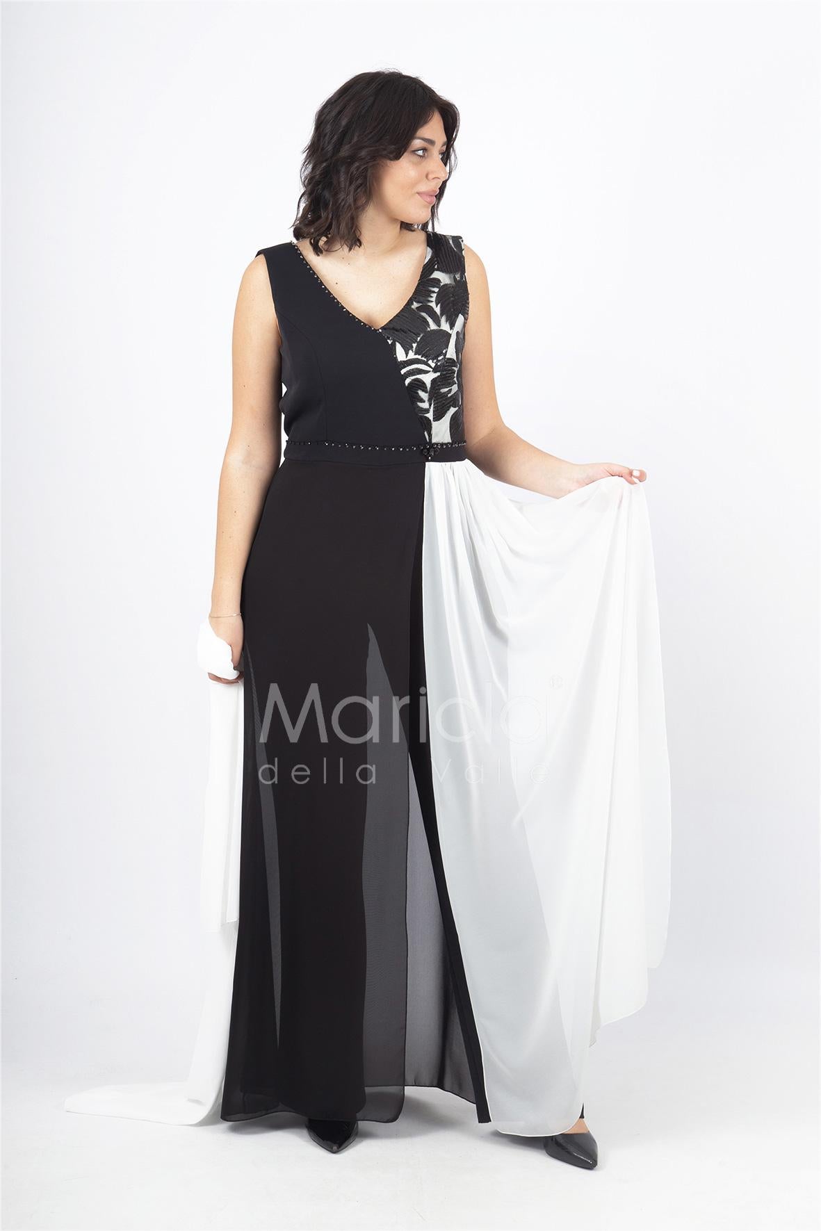 tuta ricamo laser con pannello PF506 NERO PAOLA FORTI 