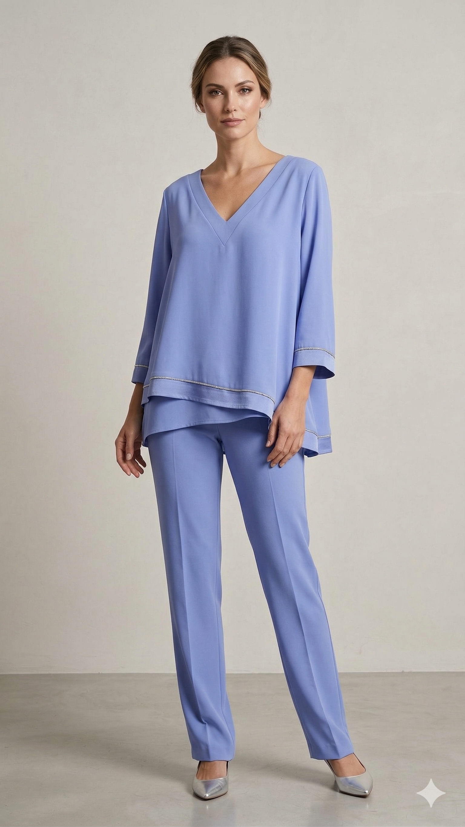 casacca con fascia raso e pantalone LH305 LILLA LUDOVICA HASSLER 