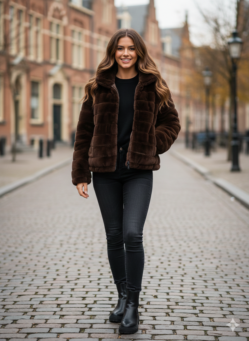 giaccone medio reversibile AZ6825G MORO MARICLA 