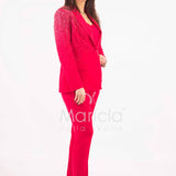 Tailleur con pioggia di strass Completo 3 pezzi SH409 FUCSIA SHARON 