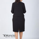 tubino+bolero PF410 NERO PAOLA FORTI 