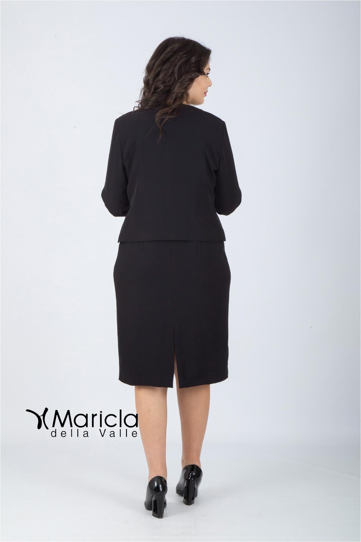 tubino+bolero PF410 NERO PAOLA FORTI 