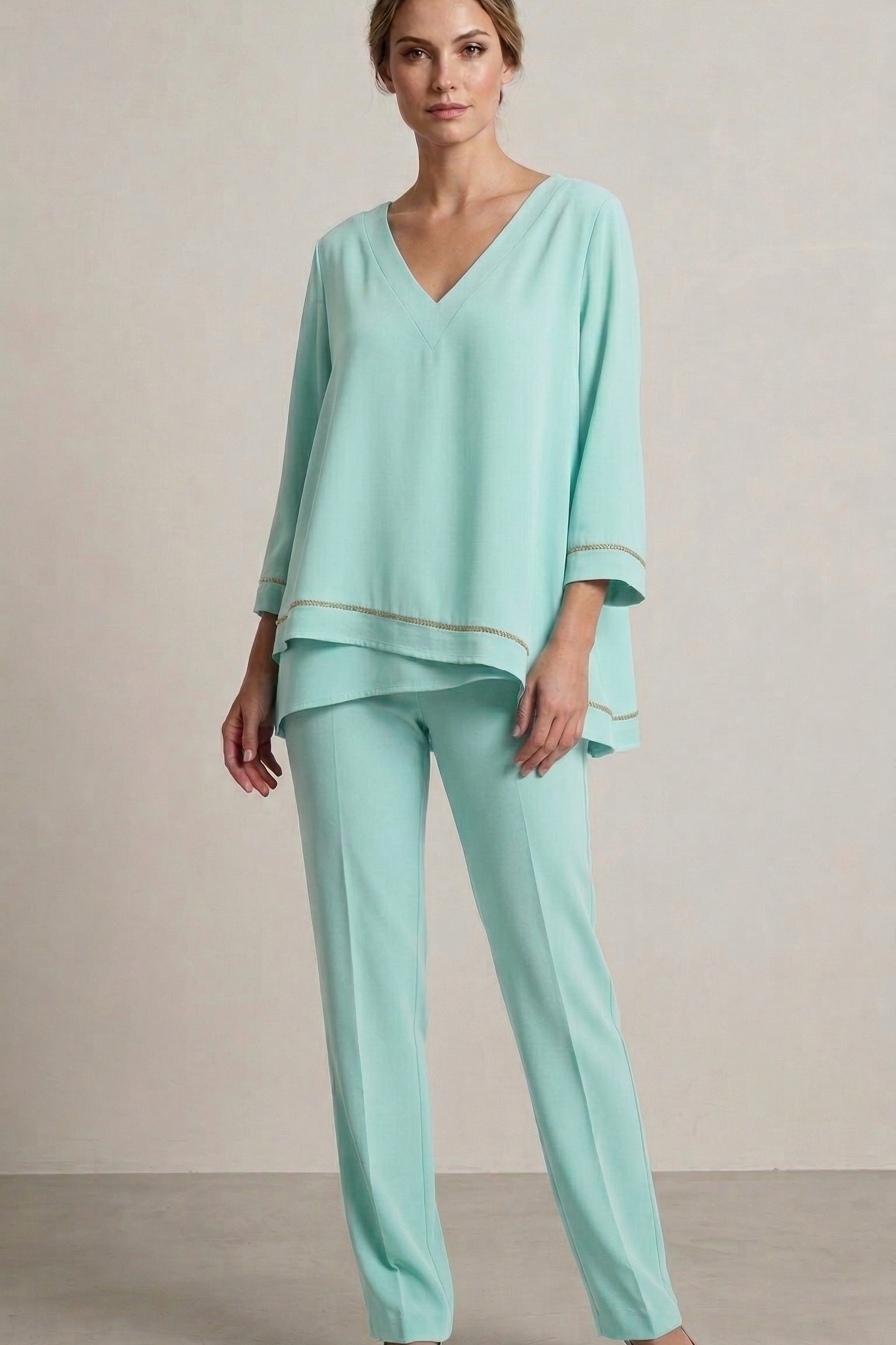 casacca con fascia raso e pantalone LH305 MENTA LUDOVICA HASSLER 