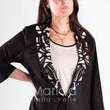 completo 3pz con giacca ricamata PF2190TP NERO PAOLA FORTI 