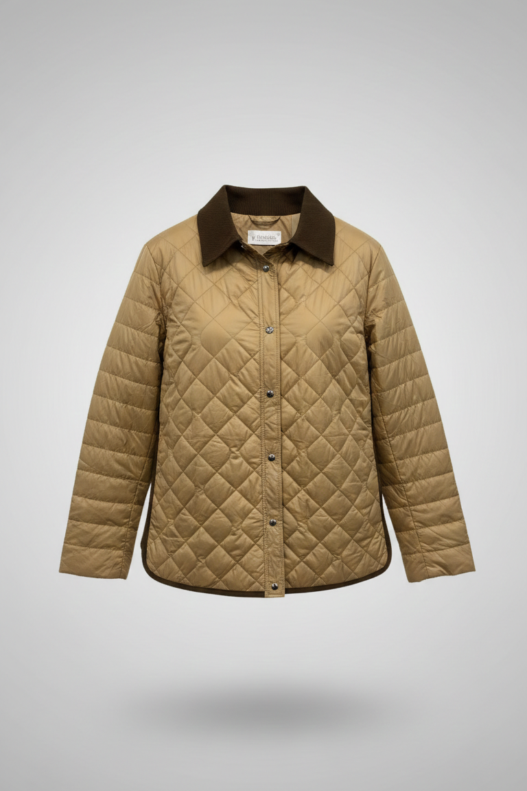 Giacca trapunta con collo in velluto EC2467 BEIGE MARICLA 