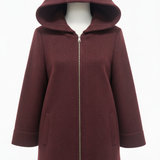 cappotto diagonale cappuccio fantasia DB10709 AMARONE MARICLA 