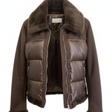 giaccone medio piumino e pelliccia AZ43P MORO MARICLA 