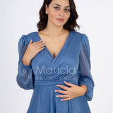 abito manica lunga glitter FI7219 INDACO MARICLA ELEGANCE 