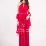 tuta con cinturino strass SH610 MAGENTA SHARON 