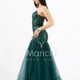 abito toulle e paiette FP881009 VERDE MARICLA ELEGANCE 