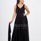 abito spalla larga glitter FI7117 NERO MARICLA ELEGANCE 