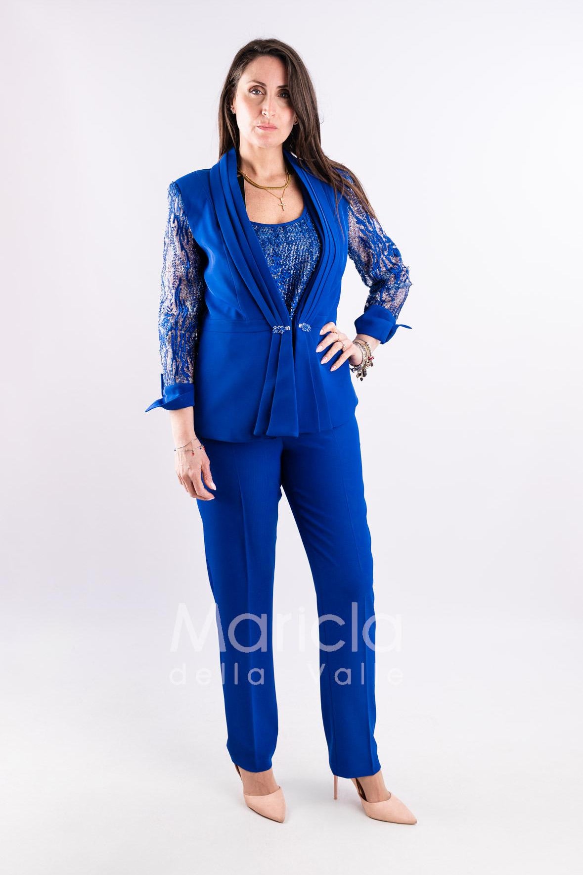 tailleur 3 pz ricamati PF217 ROYAL PAOLA FORTI 