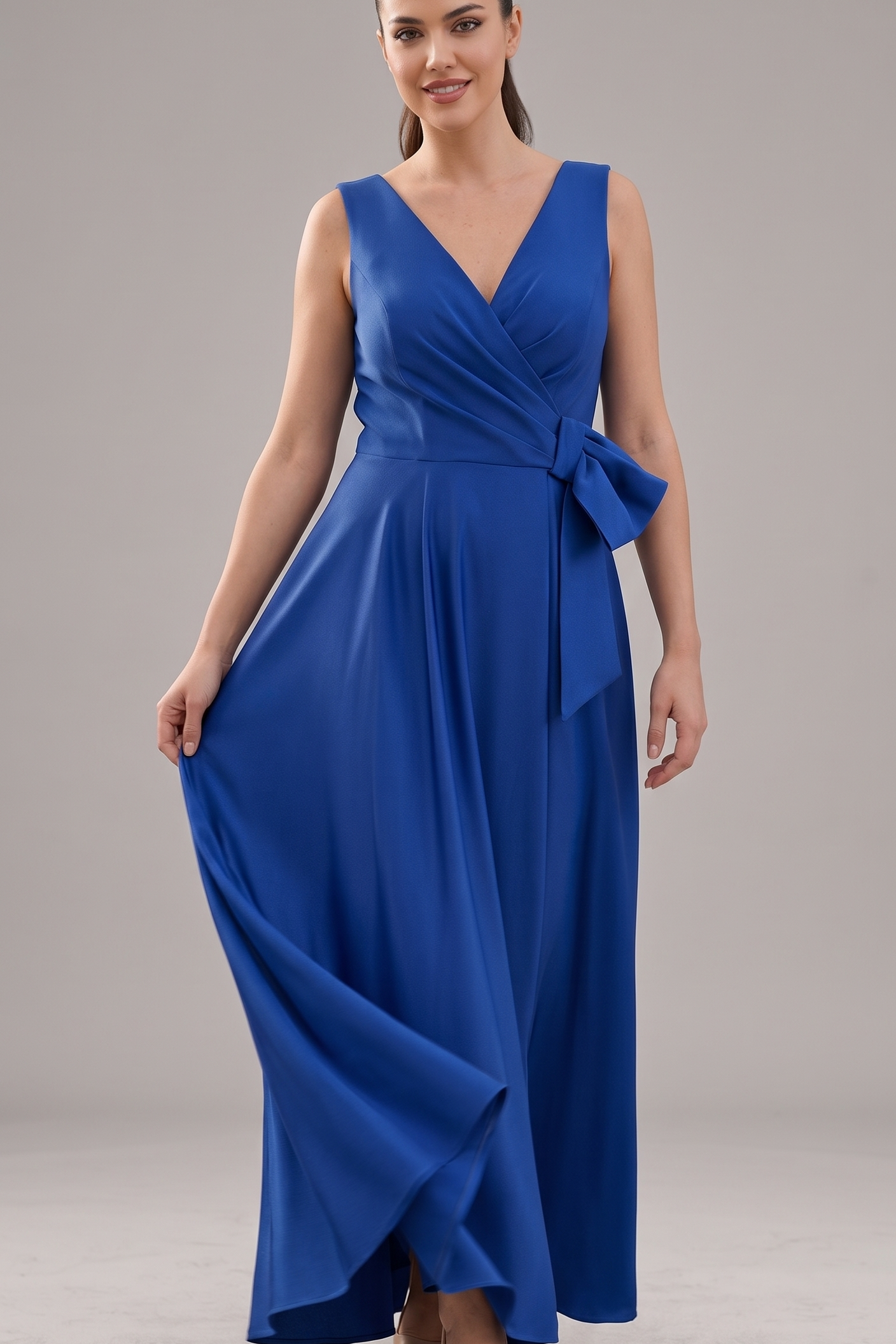 Abito lungo con fiocco JC35431 BLUETTE MARICLA ELEGANCE 