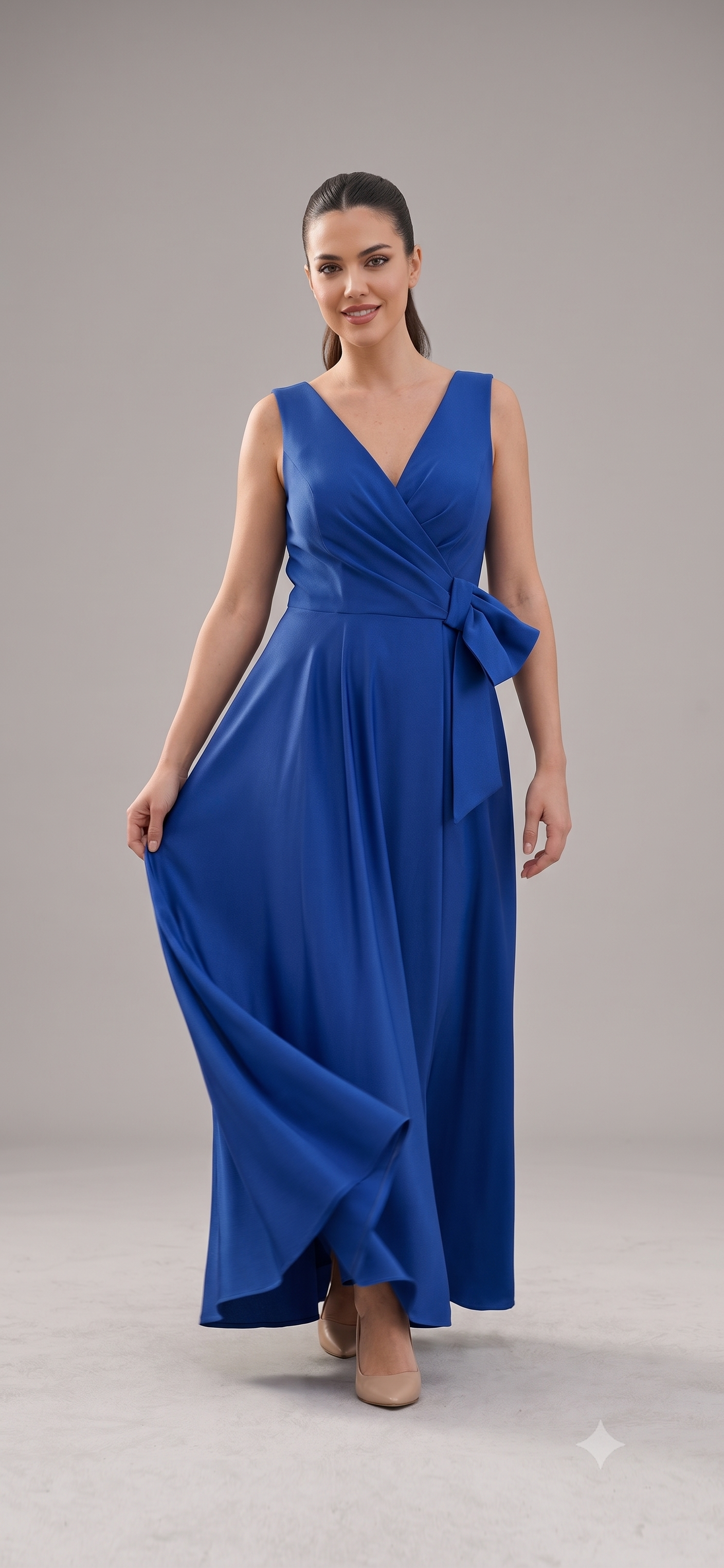 Abito lungo con fiocco JC35431 BLUETTE MARICLA ELEGANCE 