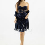 abito midi paiette SH861AC BLU SHARON 