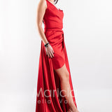 abito ricamato con gonnellone HC7277 ROSSO MARICLA ELEGANCE 