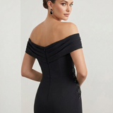 tubino crepe strass CAR58658 NERO MARICLA ELEGANCE 