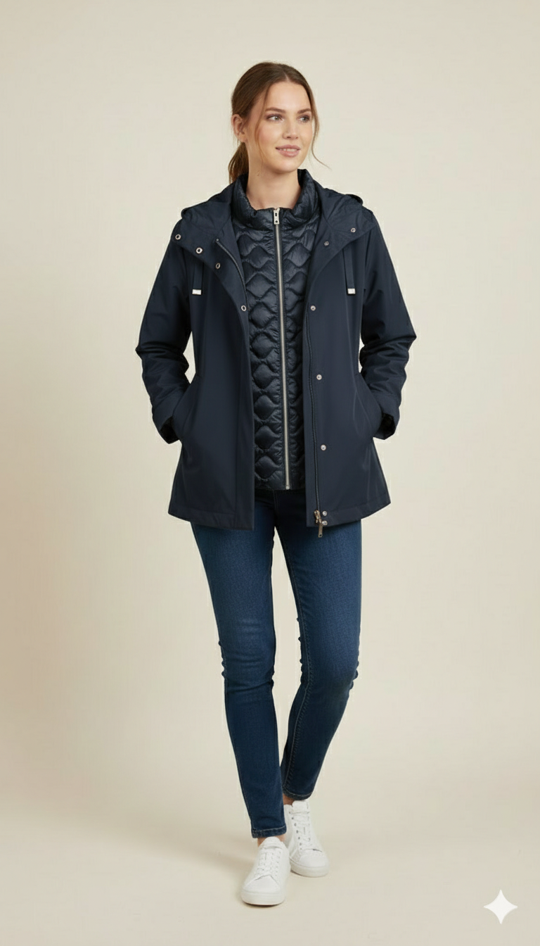 Giacca 2-in-1 con Gilet Trapuntato Removibile GIADA BLU MARICLA 