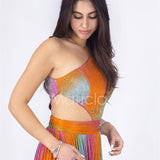 Abito Lungo glitterato LH702 FUXIA LUDOVICA HASSLER 