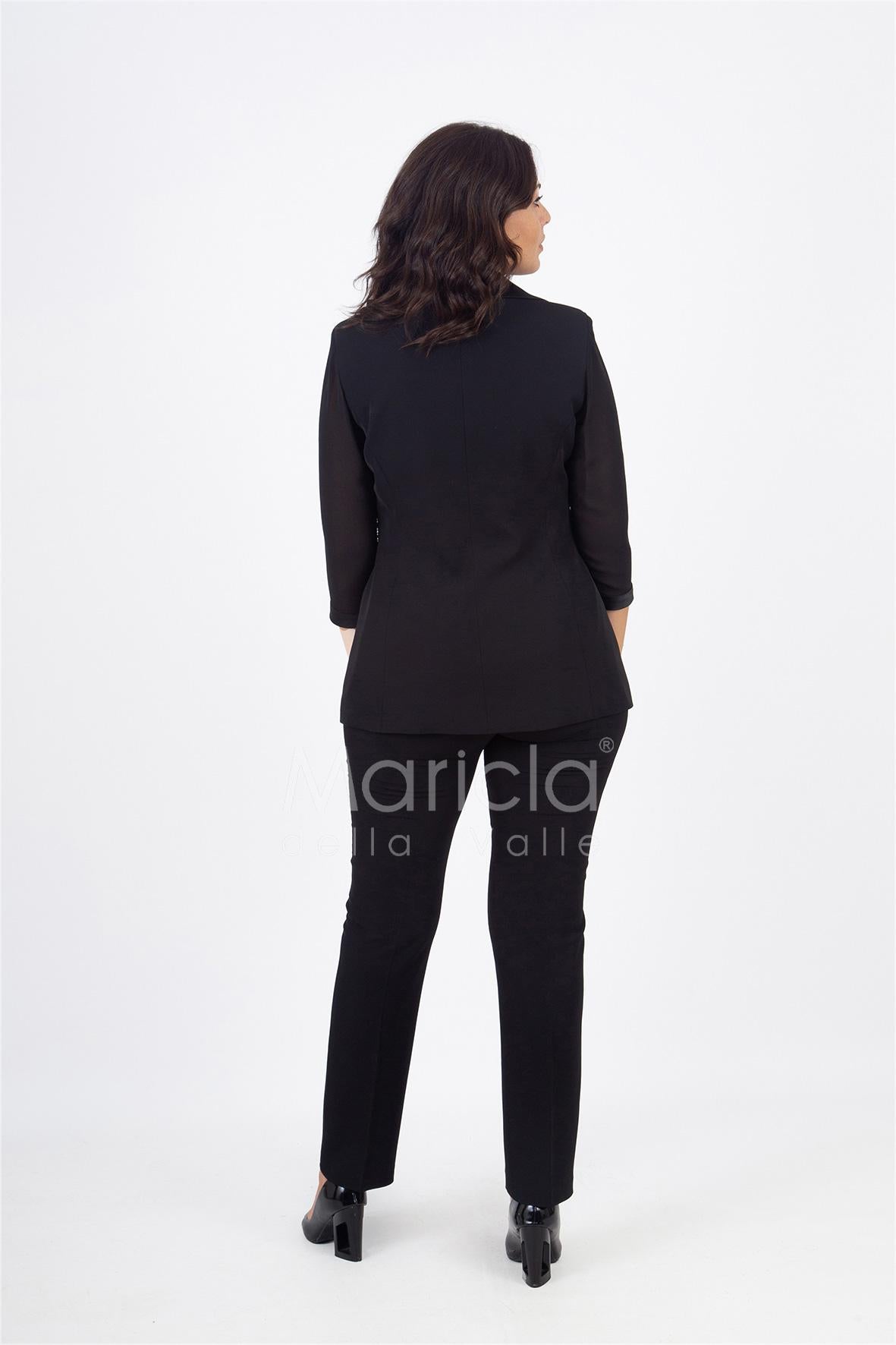 tailleur smoking con righe PF201TP NERO PAOLA FORTI 