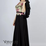 Abito con corpetto ricamo ANT19012DX NERO ANTILLE ELEGANCE 