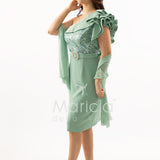 abito midi corpetto strass monospalla SH865AC MENTA SHARON 