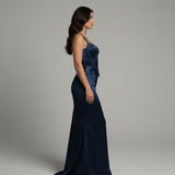 Abito a sirena con corpetto JC35420 BLU MARICLA ELEGANCE 