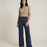 Pantalone Wide Leg in Maglia CF17937 BLU CARLA FERRONI 