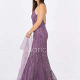 abito luingo paiette incrocio FI7105 UVA MARICLA ELEGANCE 