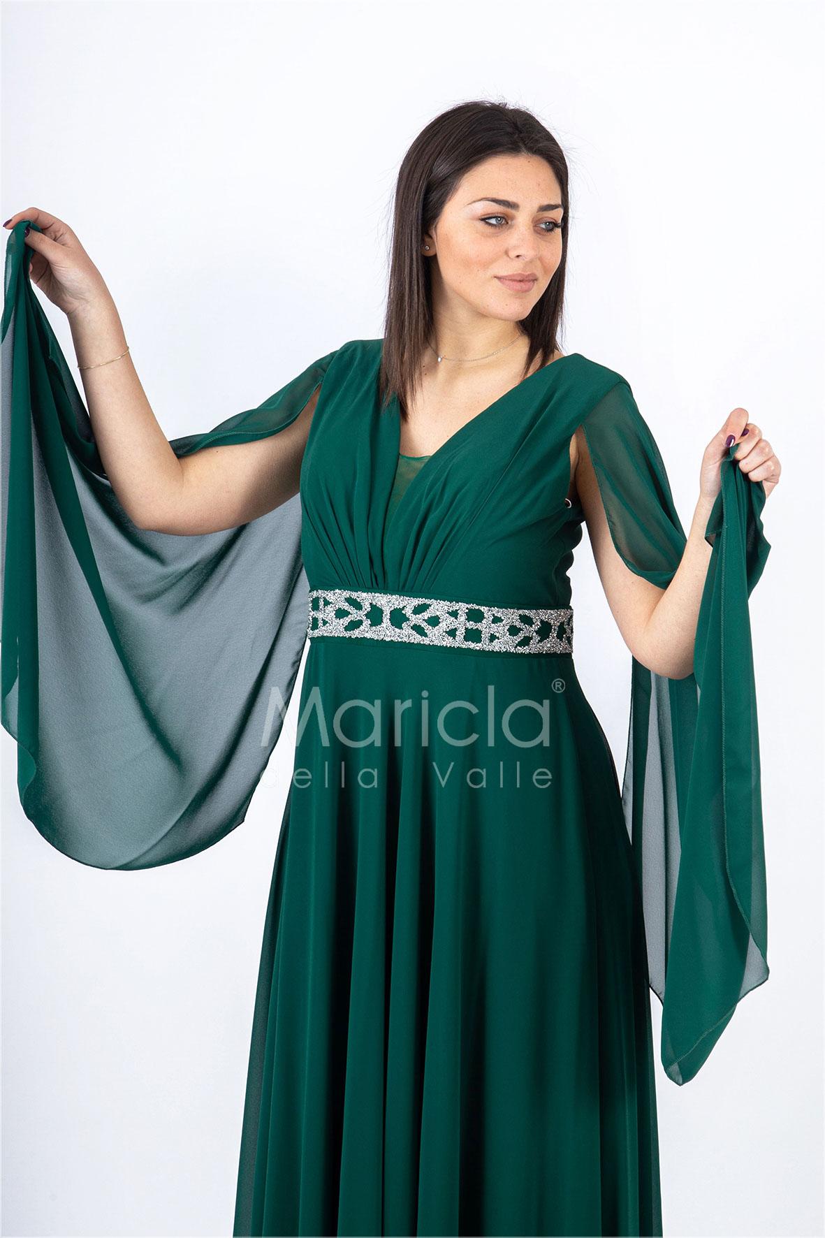 lungo con strass centrali RG60PA VERDE GIGLI CERIMONIA 