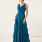 Abito con corpetto drappeggiato KMK540 PETROLIO MARICLA ELEGANCE 