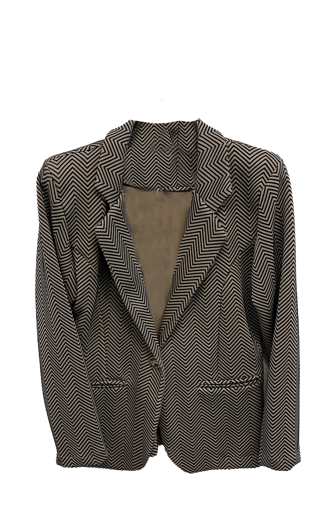 Giacca Elegante a Fantasia Chevron RF8014 BEIGE MARICLA 