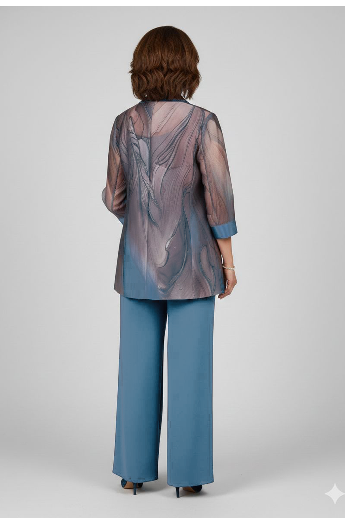 completo 3 pezzi giacca fantasia NC7141 INDACO MARICLA ELEGANCE 