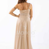 abito monospalla glitter FI7015 ORO MARICLA ELEGANCE 