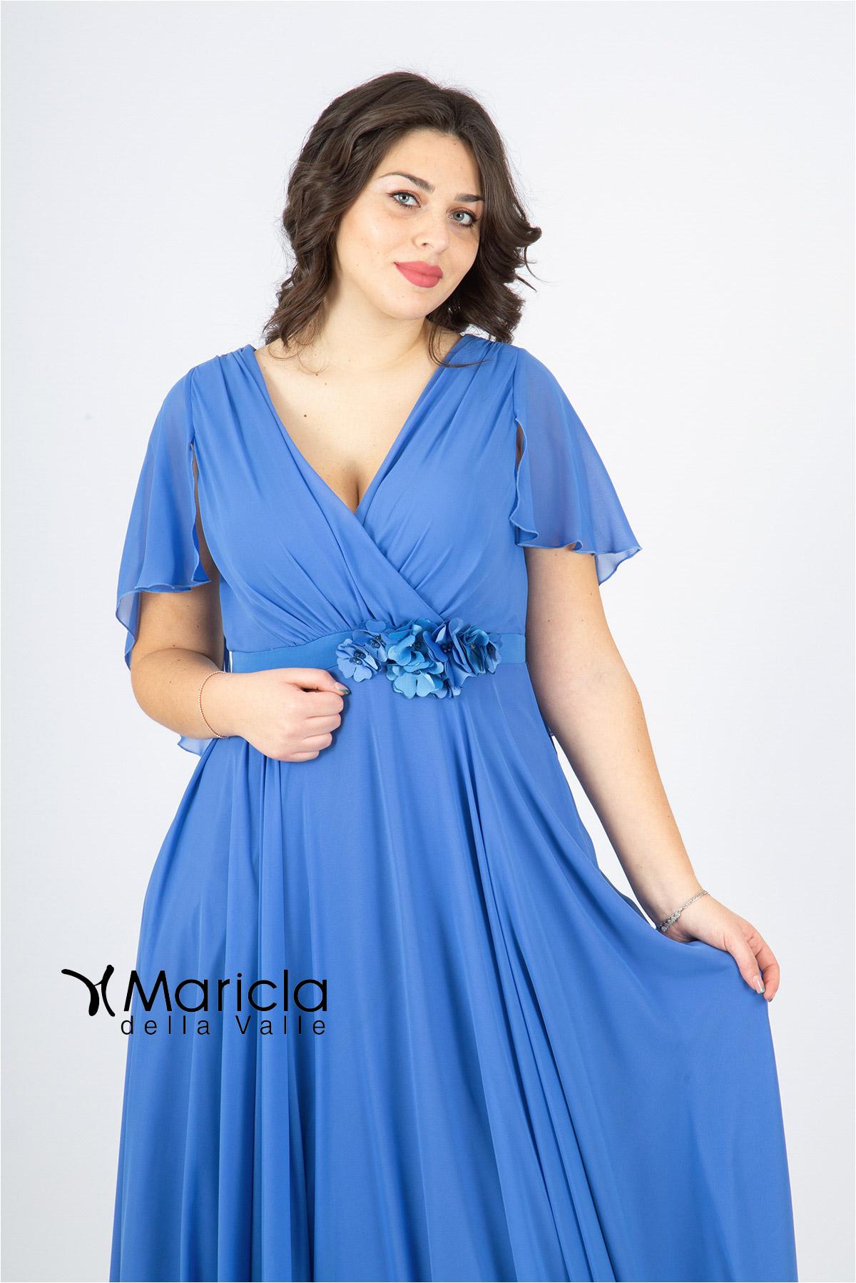 impero con fiore in vita PF216 AZZURRO PAOLA FORTI 