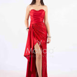 abito lungo paiette cuore HC7459 ROSSO MARICLA ELEGANCE 